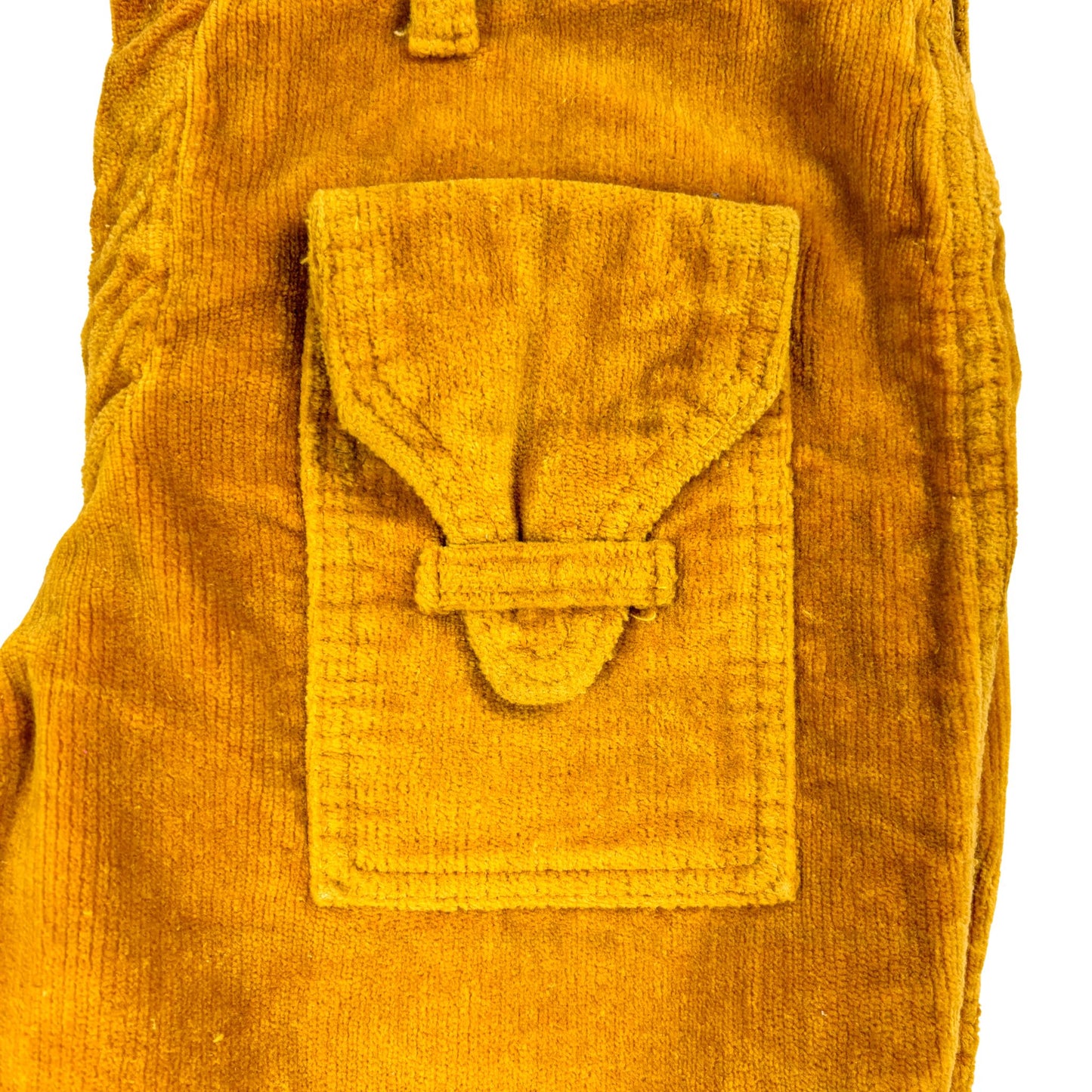 1960s Vintage Corduroy Bell Bottoms Golden Yellow 28"