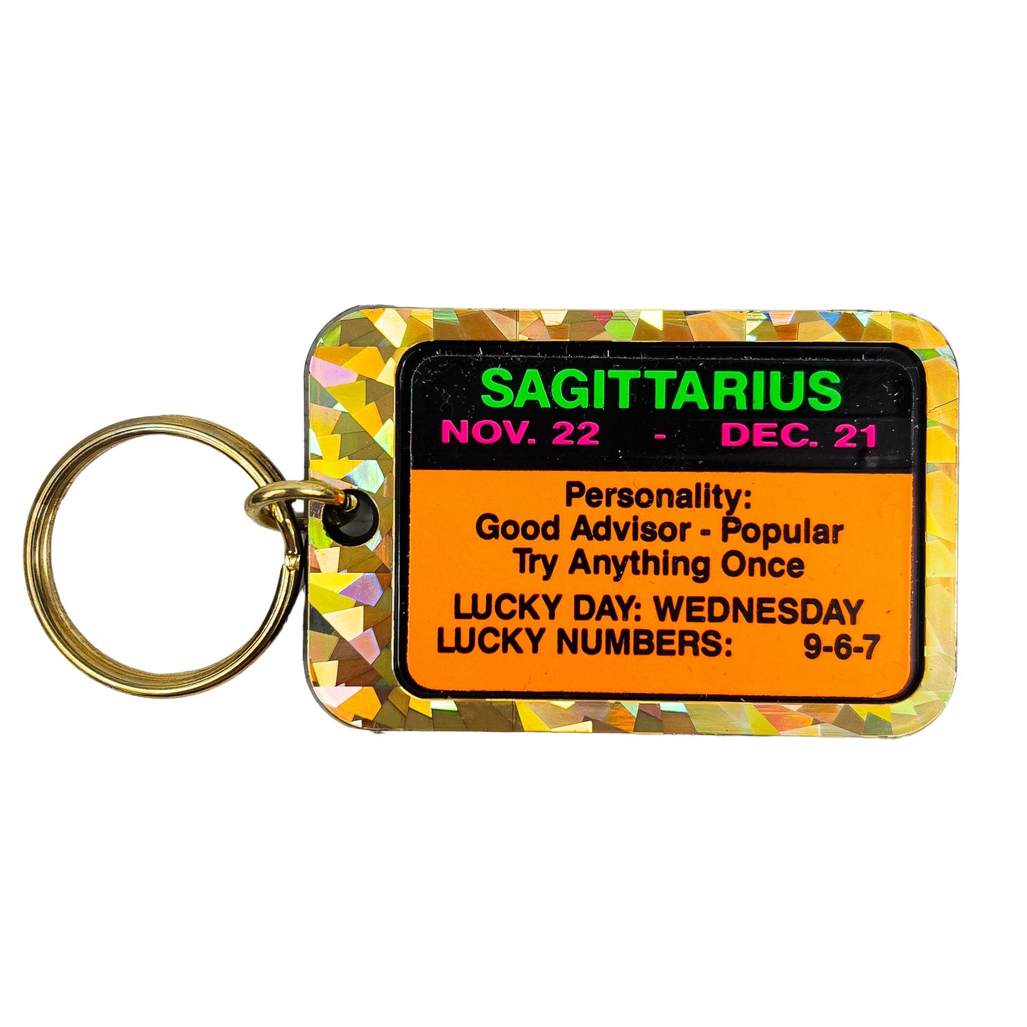 70s Vintage Zodiac Keychain Novelty Horoscope Keyring