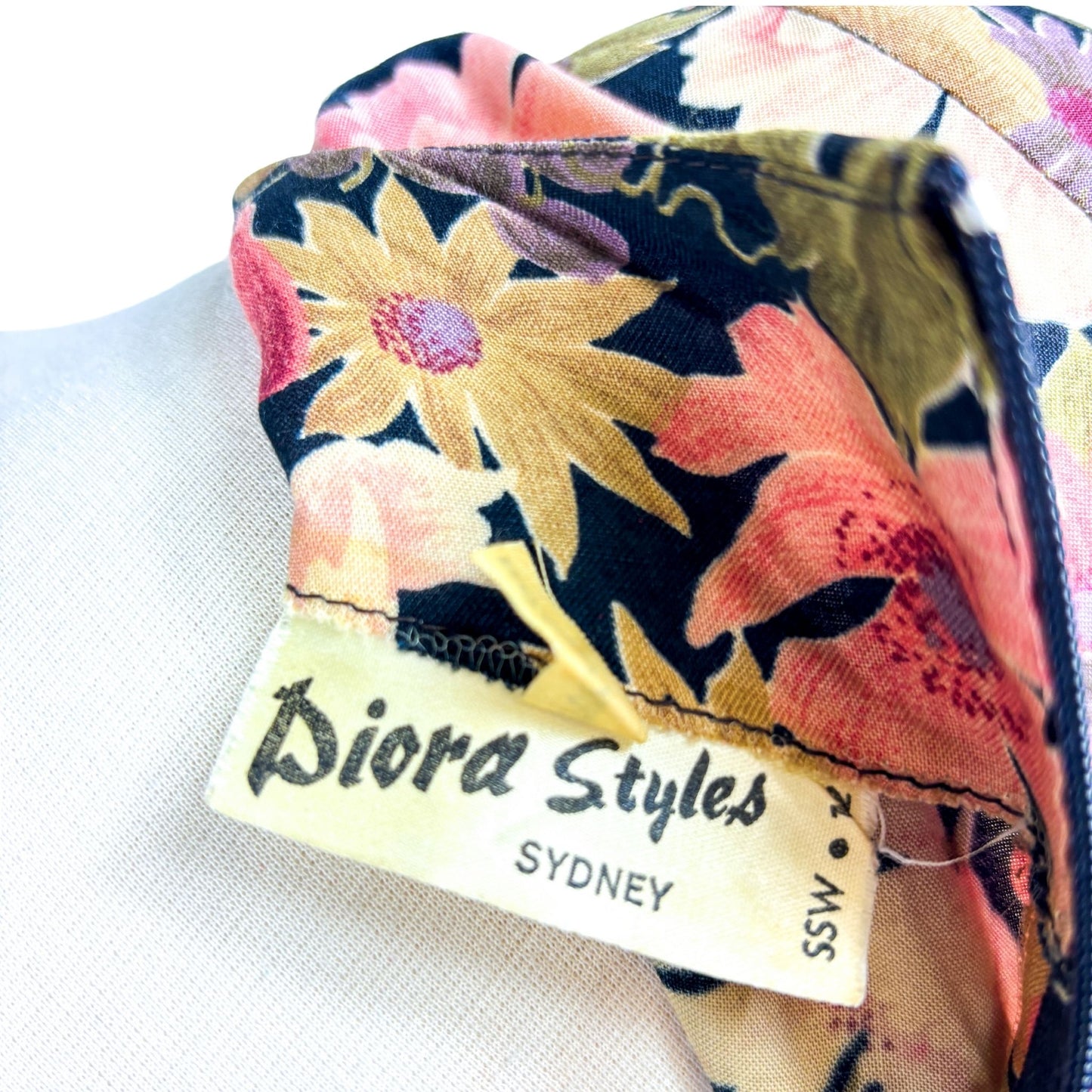 90s Fall Floral Print Long Sleeve Corset Midi Dress XS/S