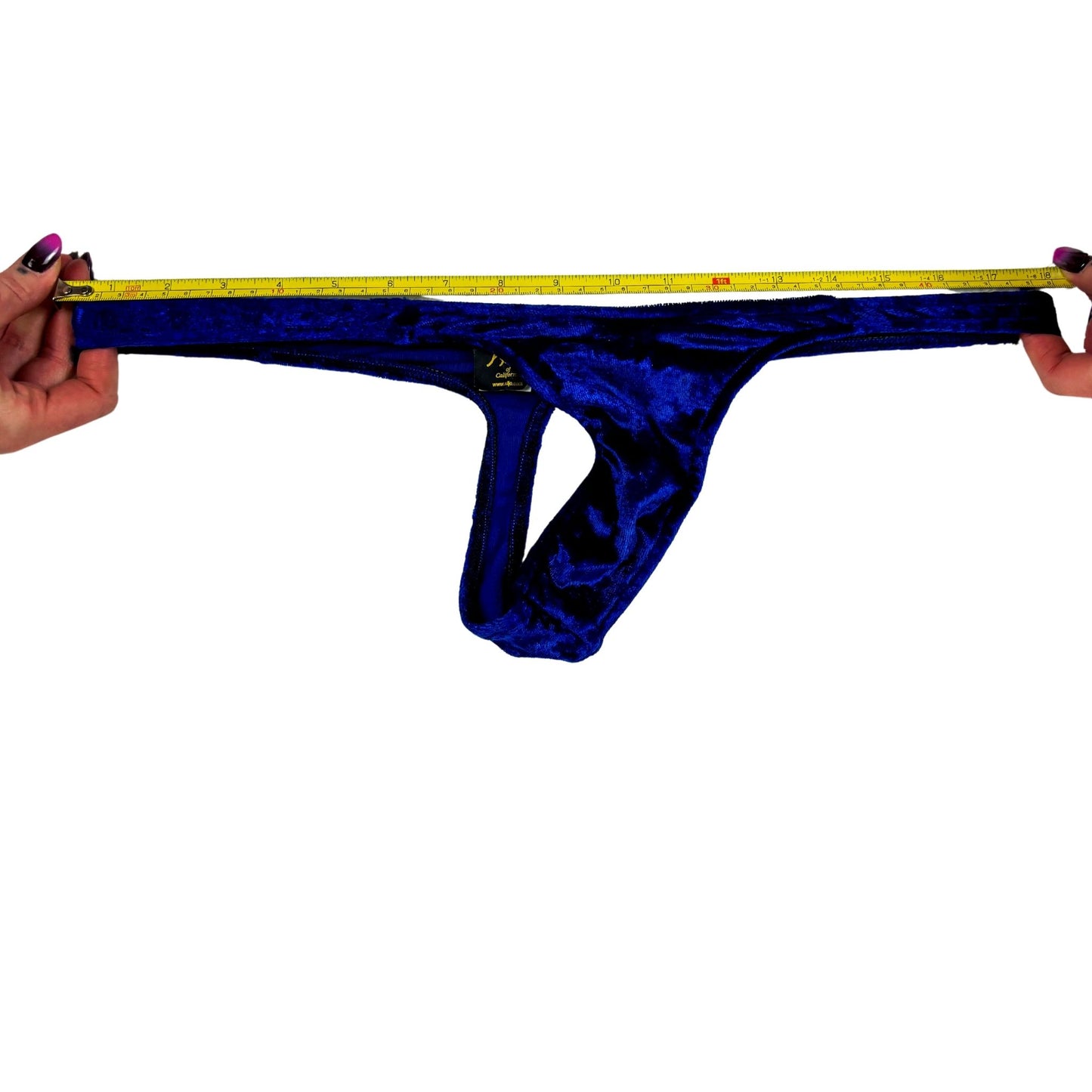90s/y2k Royal Blue Velvet Thong