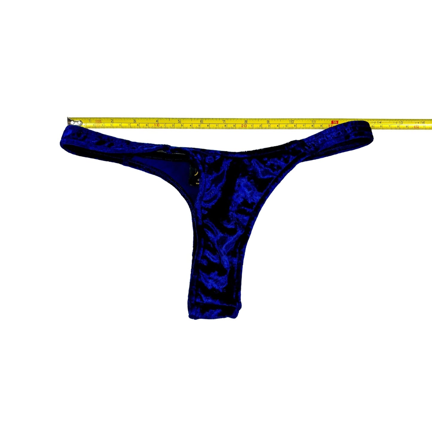 90s/y2k Royal Blue Velvet Thong